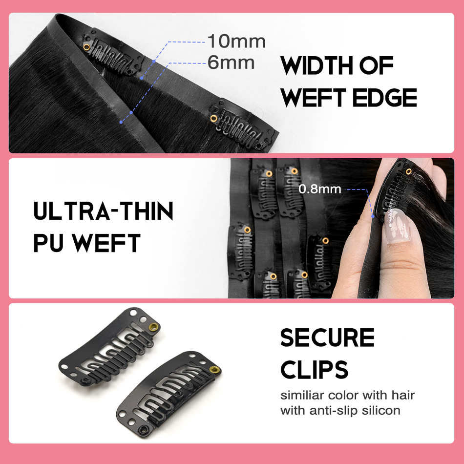 Seamless Clip in Hair Extensio - Seamless Clip In Hair Extensions Human Hair ulasan dan harga