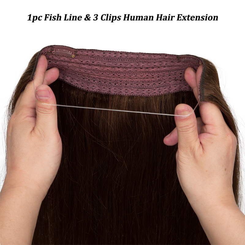 Straight Fishing Line Human Ha - Seamless Clip In Hair Extensions Human Hair ulasan dan harga