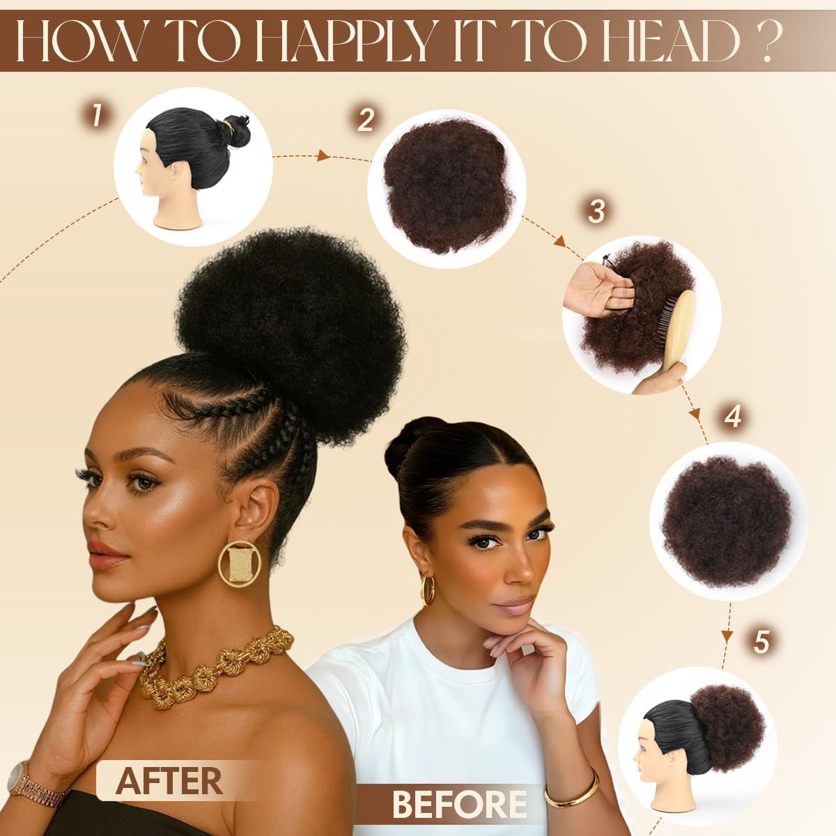Afro Puff Synthetic Drawstring - Drawstring Afro Curly Puff Ponytail ulasan dan harga