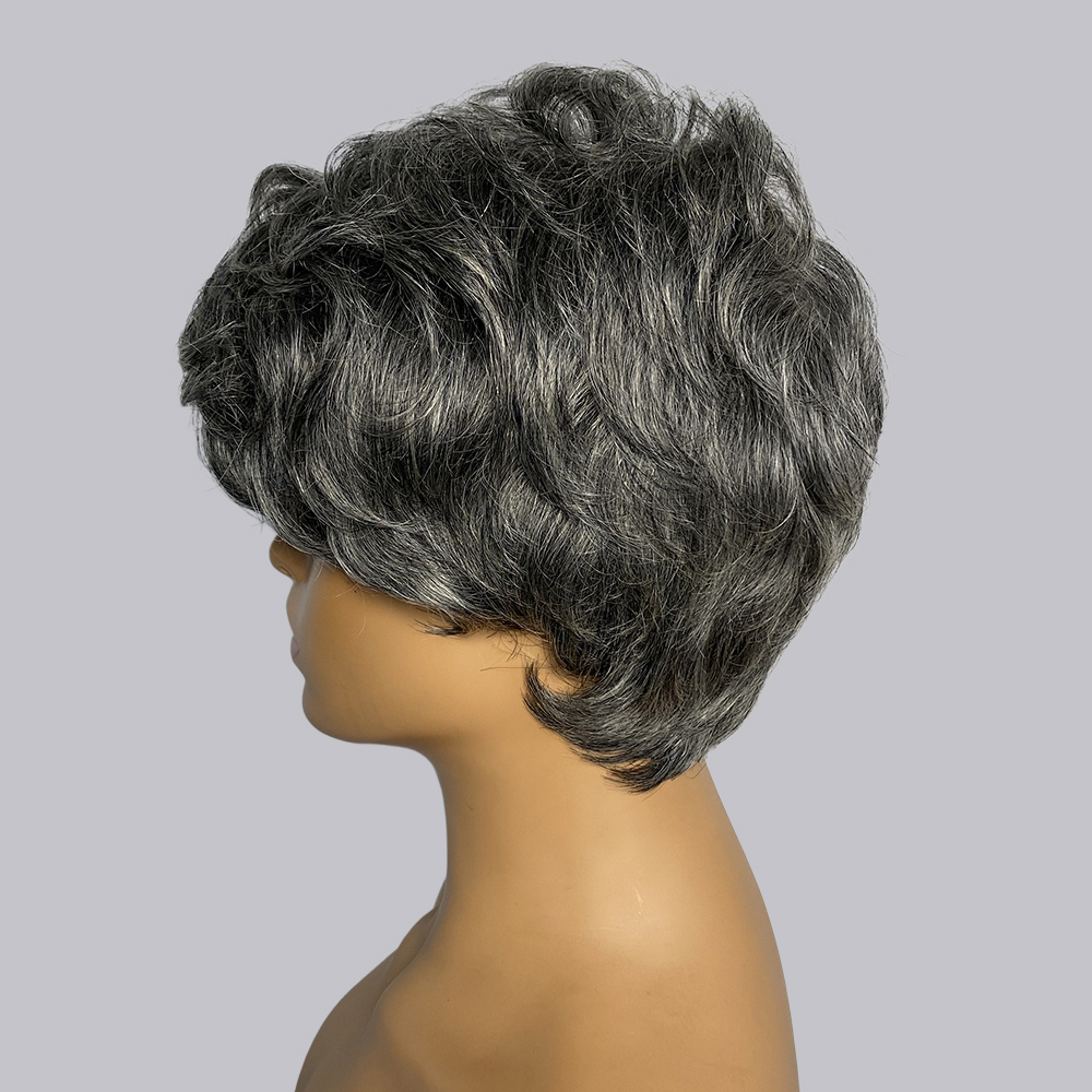 Pixie Cut Human Hair Wigs Gray - Short Pixie Cut Wig Human Hair Cheap ulasan dan harga