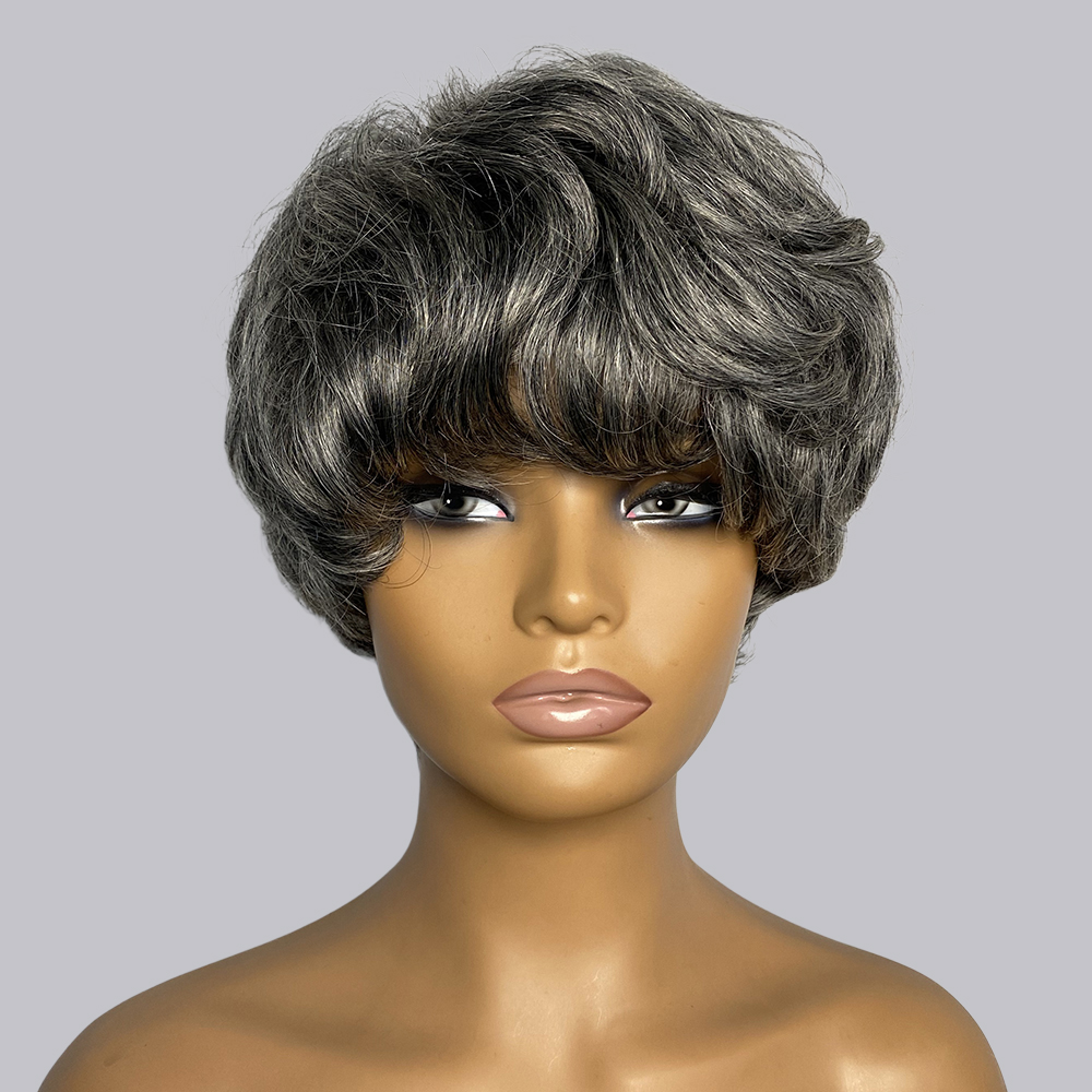 Pixie Cut Human Hair Wigs Gray - Short Pixie Cut Wig Human Hair Cheap ulasan dan harga