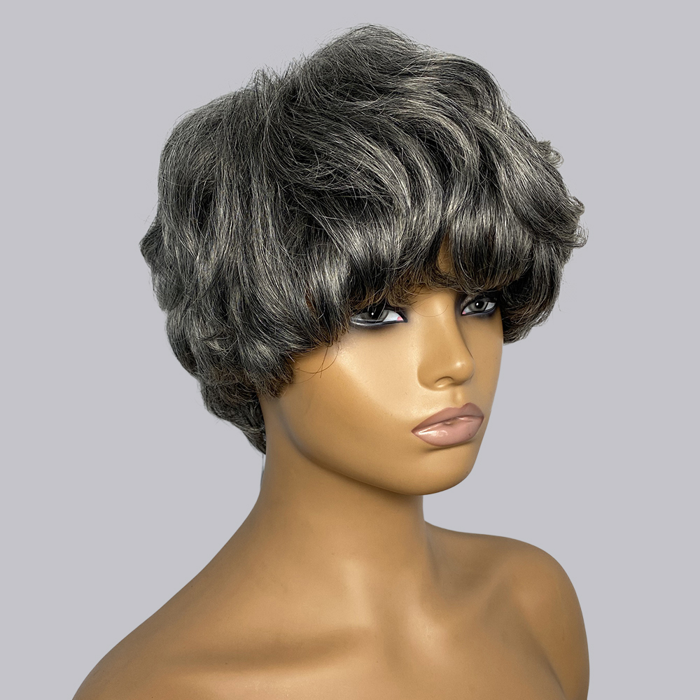 Pixie Cut Human Hair Wigs Gray - Short Pixie Cut Wig Human Hair Cheap ulasan dan harga