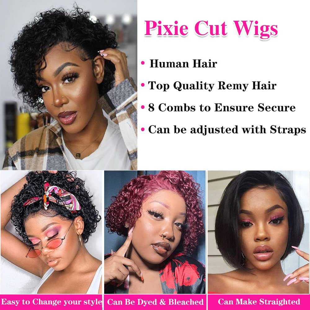 Pixie Cut Wigs 13x4 Pixie Curl - Short Pixie Cut Wig Human Hair Cheap ulasan dan harga