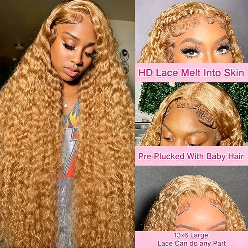 34 38Inch Honey Blonde Wig Hum - Lace Front Wigs ulasan dan harga