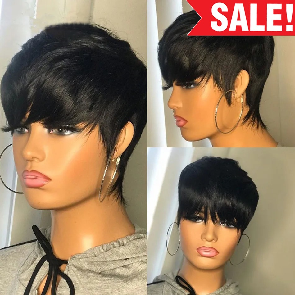 Short Human Hair Wigs Pixie Cu - Short Pixie Cut Wig Human Hair Cheap ulasan dan harga