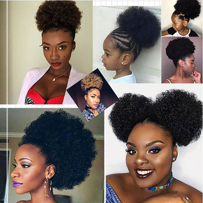 Large Afro Puff Ponytail Exten - Drawstring Afro Curly Puff Ponytail ulasan dan harga