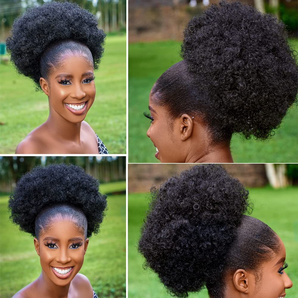 Large Afro Puff Ponytail Exten - Drawstring Afro Curly Puff Ponytail ulasan dan harga