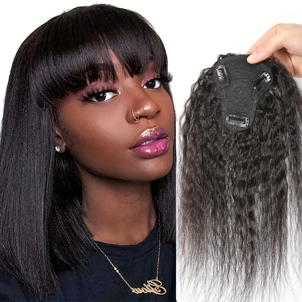 Kinky Straight Topper Hair wit - Hair Clips ulasan dan harga