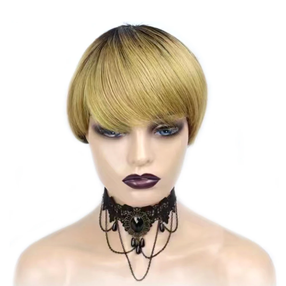 8 Inch Short Remy Hair Wig Bra - Short Pixie Cut Wig Human Hair Cheap ulasan dan harga