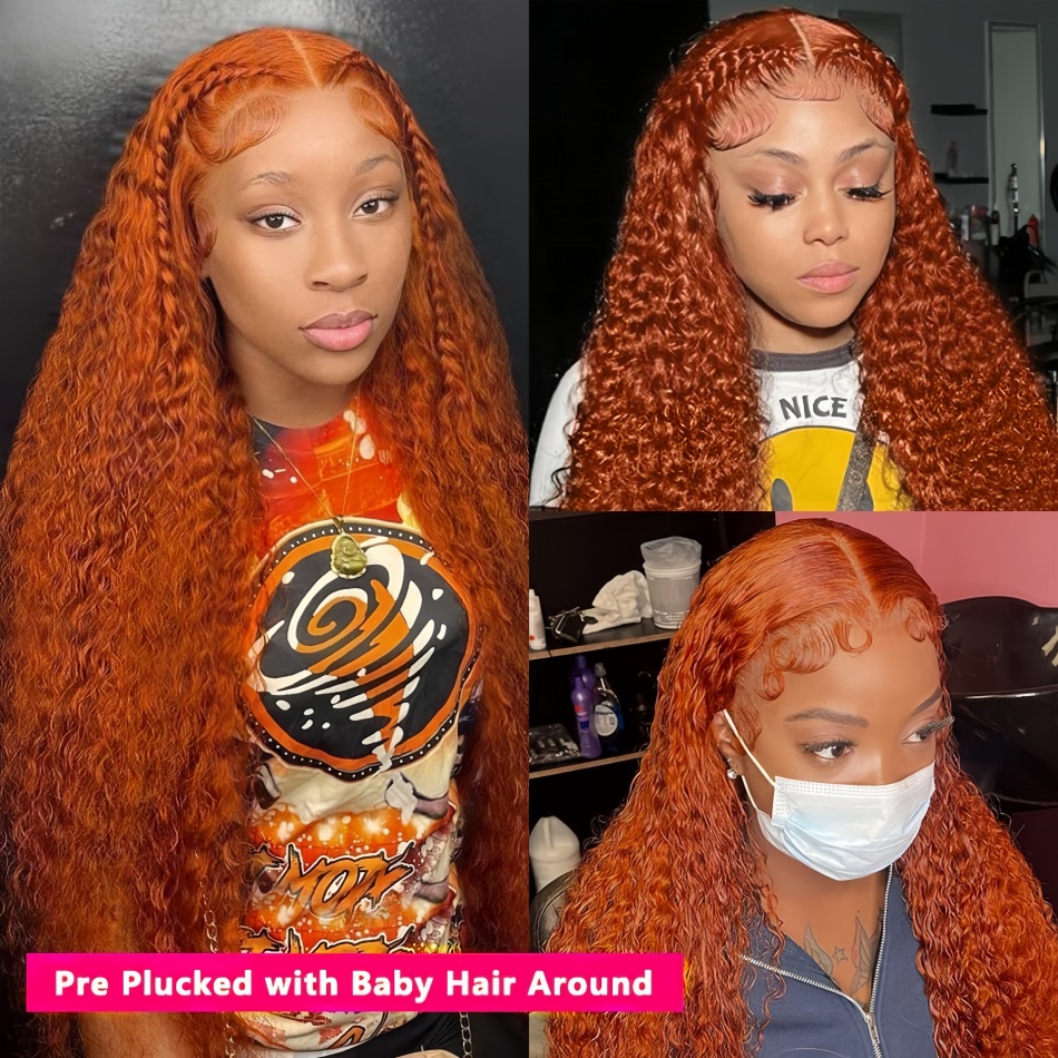 30Inch Orange Ginger Water Wav - Lace Front Wigs ulasan dan harga