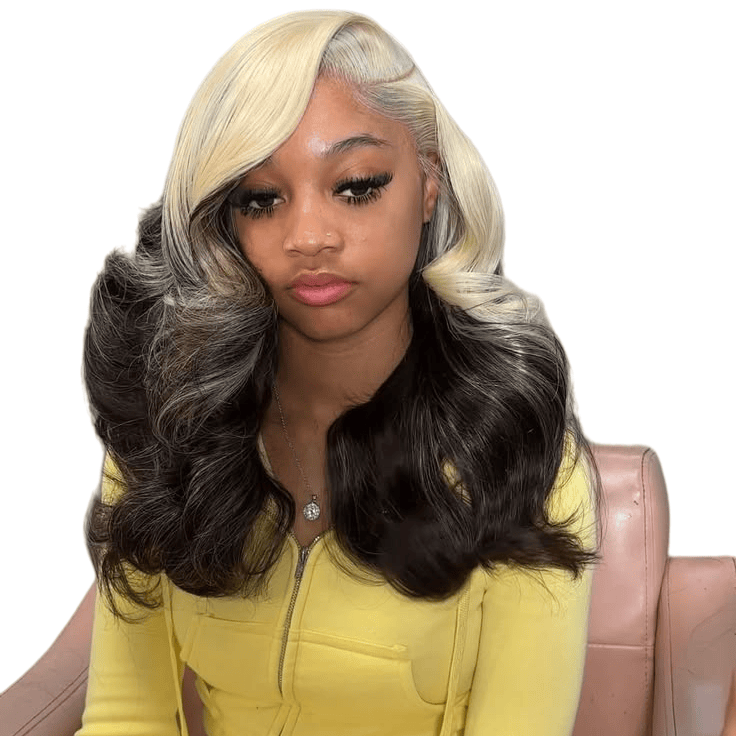 HD 13*6 Blonde Ombre Black Lac - 613 Blonde Body Wave Lace Front Wig ulasan dan harga