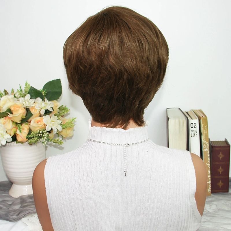 Chocolate Brown Pixie Cut Wigs - Short Pixie Cut Wig Human Hair Cheap ulasan dan harga