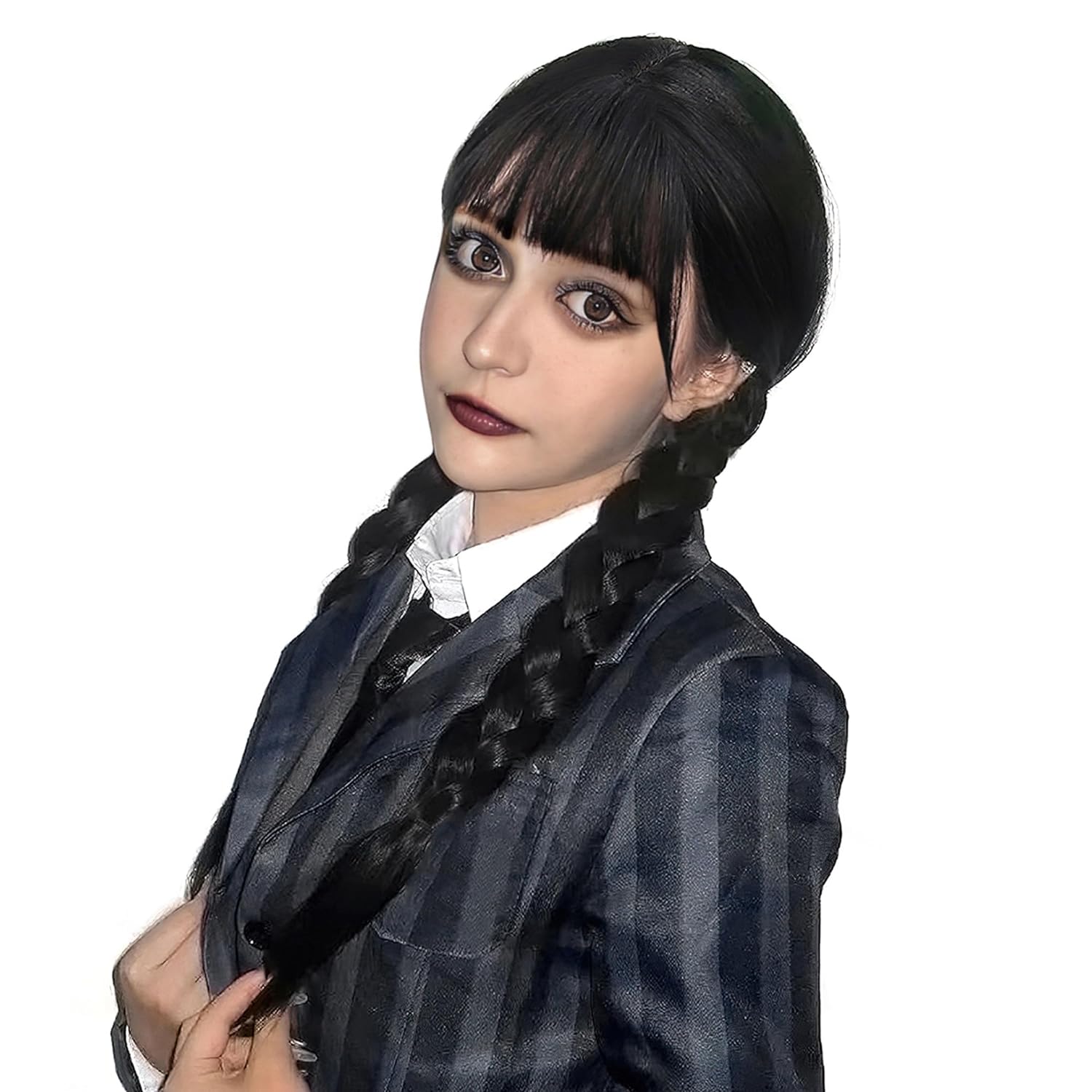 Long Black Braided Wig Widnesd - Synthetic Braided Wigs For Black Women ulasan dan harga