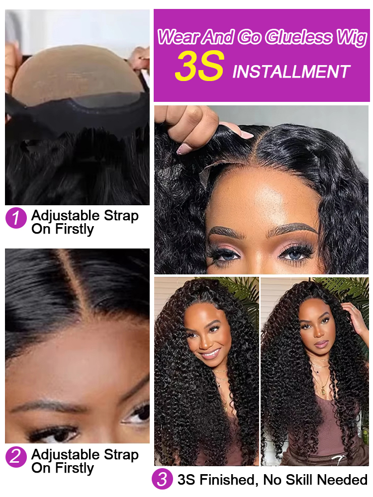 Deep Water Wave Wigs 13x4 HD T - Water Wave Bulk Human Hair For Braiding ulasan dan harga