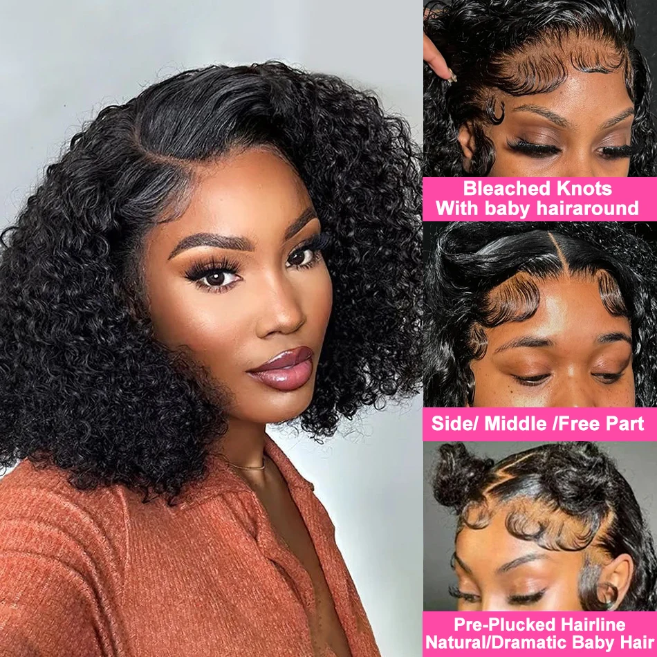 8-14 Short Inch Curly Wave Sho - Glueless Wear And Go Human Hair Wig ulasan dan harga
